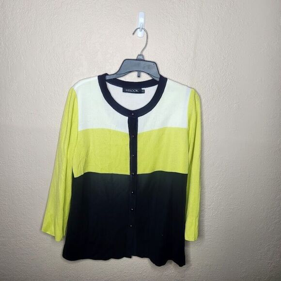 Misook 2 Piece Cardigan and Sleeveless Top Women XL Multicolor Knitted Pullover - Picture 1 of 7